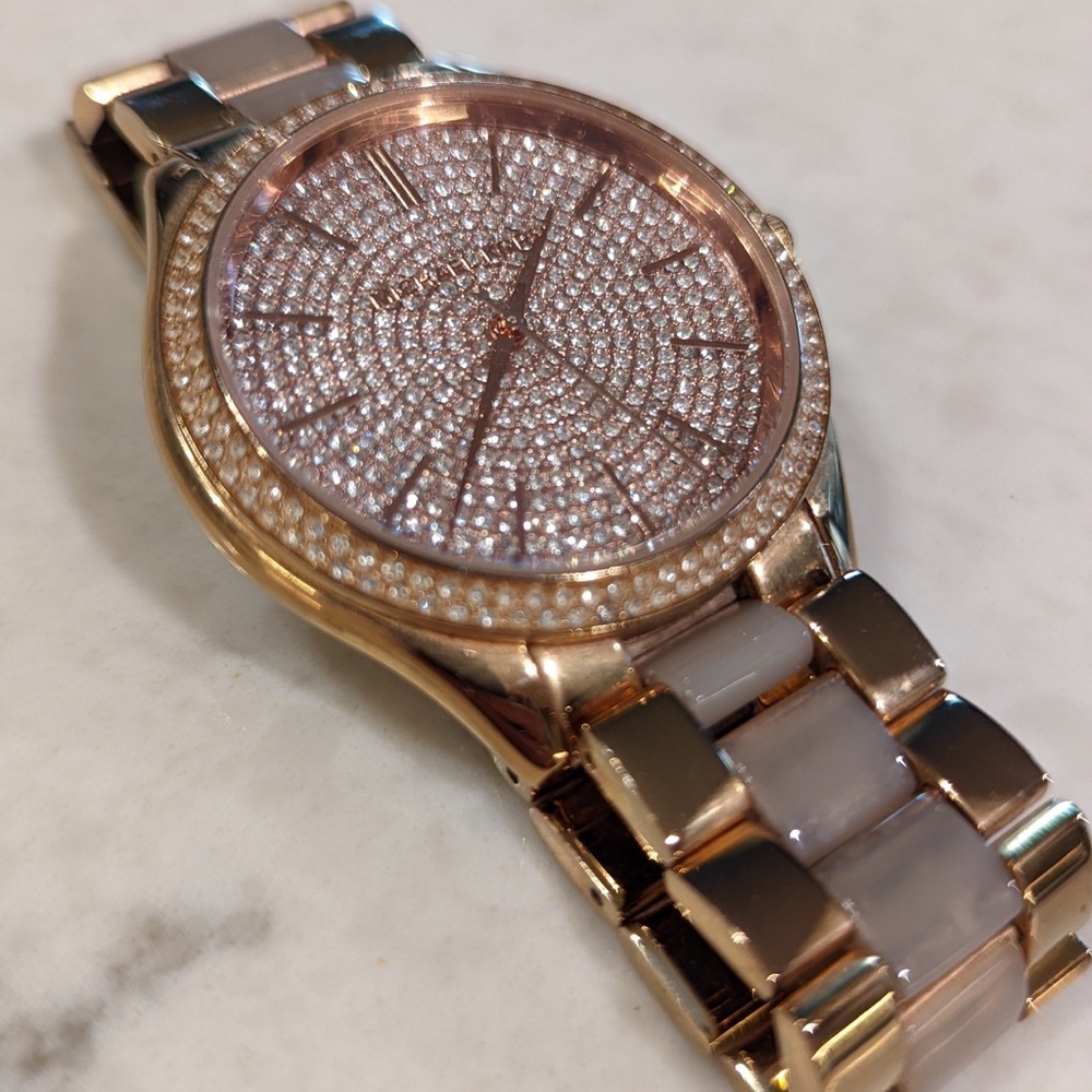 Rose Gold Diamond Pave Michael Kors Watch